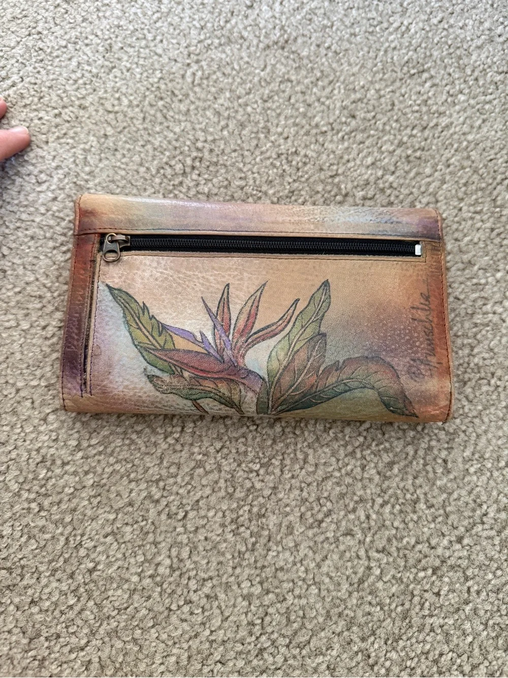 Anuschka Multicolor Leopard & Botanical Leather Wallet